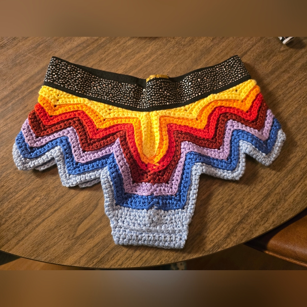 Lord Von Schmitt Men's Colorful Crochet Shorts